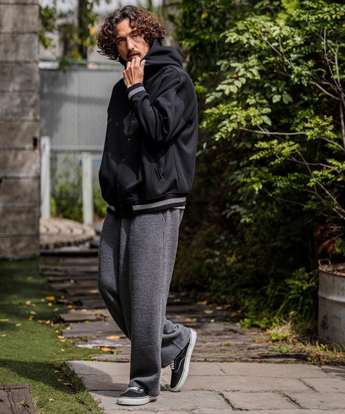 CAMBIO(カンビオ)の「mp15107-Brushed Waffle Wide Straight Pants ワッフルワイドストレートパンツ(A71526cmb)(その他パンツ・メンズ・キナリ/ブラック/チャコール・S/L/M)」の21枚目の写真