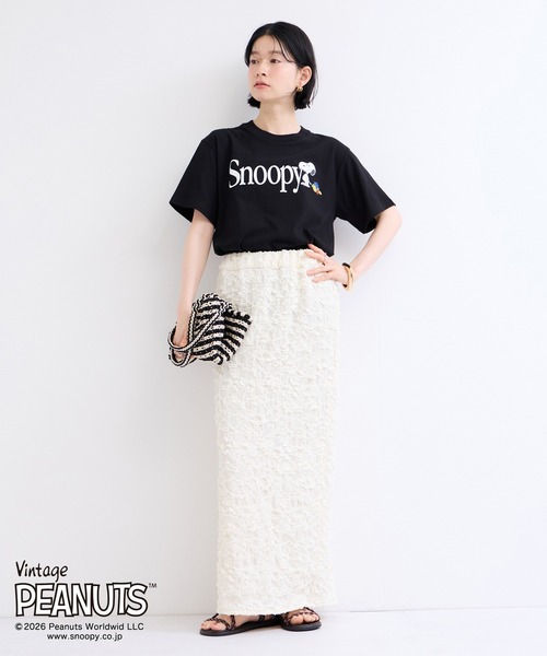 le cercle ADAM ET ROPE'(ルセルクルアダムエロペ)の「PEANUTS × FRUITOFTHEROOM Tシャツ(Tシャツ/カットソー・レディース・ブラック/ホワイト・FREE)」の5枚目の写真