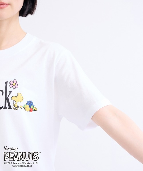le cercle ADAM ET ROPE'(ルセルクルアダムエロペ)の「PEANUTS × FRUITOFTHEROOM Tシャツ(Tシャツ/カットソー・レディース・ブラック/ホワイト・FREE)」の11枚目の写真