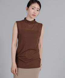 【Et】Mock Neck Sleeveless Knit Tops