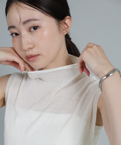select MOCA Et(セレクトモカエト)の「【Et】Mock Neck Sleeveless Knit Tops(ニット/セーター・レディース・チャコールグレー/ブラウン/ホワイト・FREE)」の15枚目の写真
