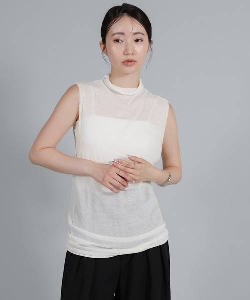 select MOCA Et(セレクトモカエト)の「【Et】Mock Neck Sleeveless Knit Tops(ニット/セーター・レディース・チャコールグレー/ブラウン/ホワイト・FREE)」の11枚目の写真