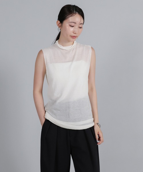 select MOCA Et(セレクトモカエト)の「【Et】Mock Neck Sleeveless Knit Tops(ニット/セーター・レディース・チャコールグレー/ブラウン/ホワイト・FREE)」の13枚目の写真