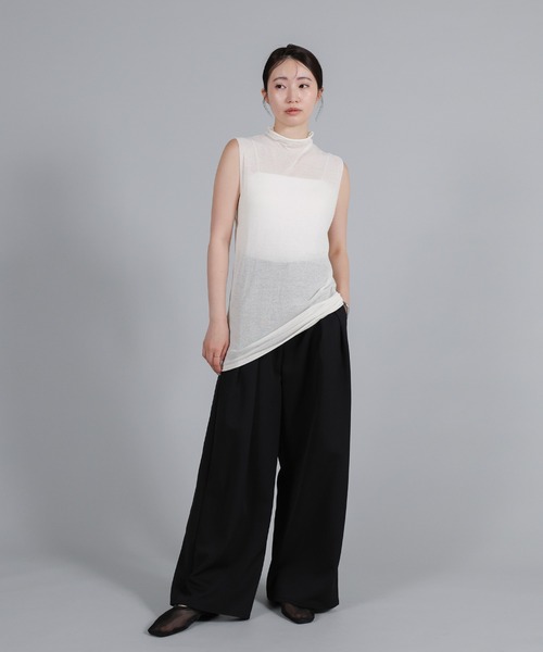 select MOCA Et(セレクトモカエト)の「【Et】Mock Neck Sleeveless Knit Tops(ニット/セーター・レディース・チャコールグレー/ブラウン/ホワイト・FREE)」の7枚目の写真