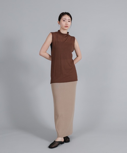 select MOCA Et(セレクトモカエト)の「【Et】Mock Neck Sleeveless Knit Tops(ニット/セーター・レディース・チャコールグレー/ブラウン/ホワイト・FREE)」の8枚目の写真