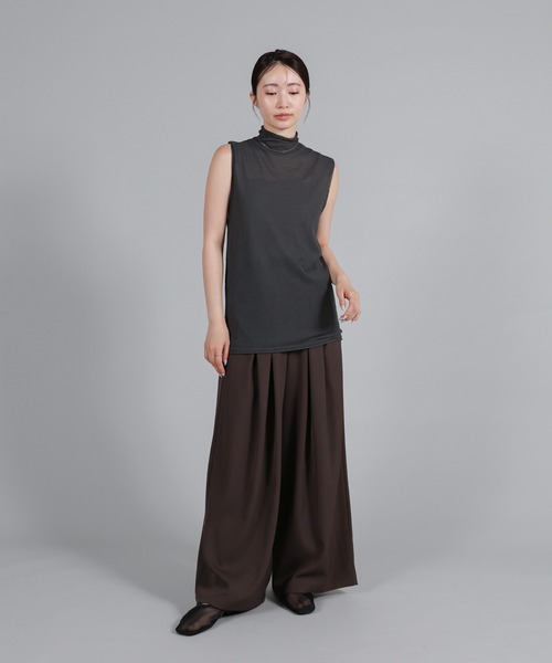 select MOCA Et(セレクトモカエト)の「【Et】Mock Neck Sleeveless Knit Tops(ニット/セーター・レディース・チャコールグレー/ブラウン/ホワイト・FREE)」の9枚目の写真