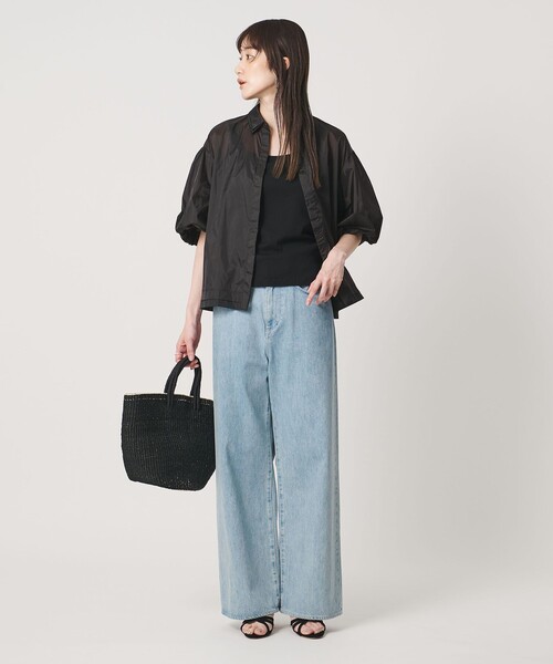 UNITED ARROWS(ユナイテッドアローズ)の「シアー タフタ ブラウス ‐はっ水 ウォッシャブル‐(シャツ/ブラウス・レディース・ライトブルー/ダークブラウン・FREE)」の5枚目の写真