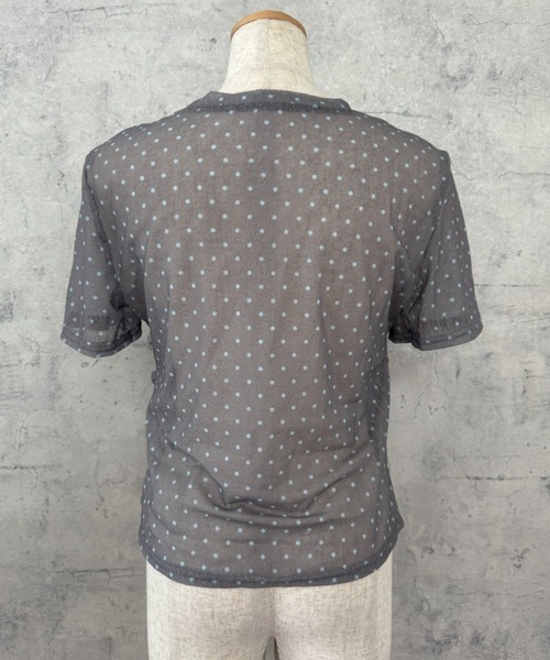 CHUN CHUN NOTES(チュンチュンノーツ)の「26SS/シアードットレイヤード風半袖トップス(Tシャツ/カットソー・レディース・ネイビー/ブラウン/グレー・F)」の22枚目の写真