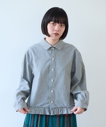 5oz INDIGO CHAMBRAY suso frill ブラウス