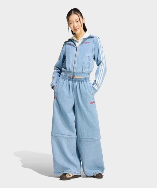 adidas（アディダス）の「ファイヤーバード レグ デニム トラックトップ / ジャージ / トラックジャケット / アディダスオリジナルス adidas Originals（ジャージ・レディース・ブルー・MEDIUM/SMALL/X-SMALL/XX-LARGE/3XL/LARGE/X-LARGE）」の6枚目の写真