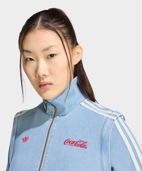 adidas（アディダス）の「ファイヤーバード レグ デニム トラックトップ / ジャージ / トラックジャケット / アディダスオリジナルス adidas Originals（ジャージ・レディース・ブルー・MEDIUM/SMALL/X-SMALL/XX-LARGE/3XL/LARGE/X-LARGE）」の4枚目の写真