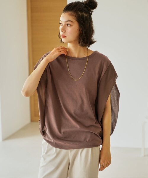 ikka（イッカ）の「【プチプラ1990円（税抜）】冷感袖異素材プルオーバー（Tシャツ/カットソー・レディース・チャコール/ブルー/モカ/オフホワイト・S/M/L）」の7枚目の写真