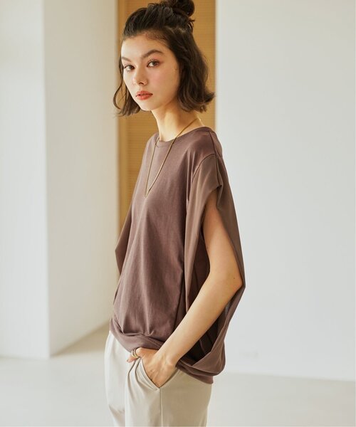 ikka（イッカ）の「【プチプラ1990円（税抜）】冷感袖異素材プルオーバー（Tシャツ/カットソー・レディース・チャコール/ブルー/モカ/オフホワイト・S/M/L）」の8枚目の写真