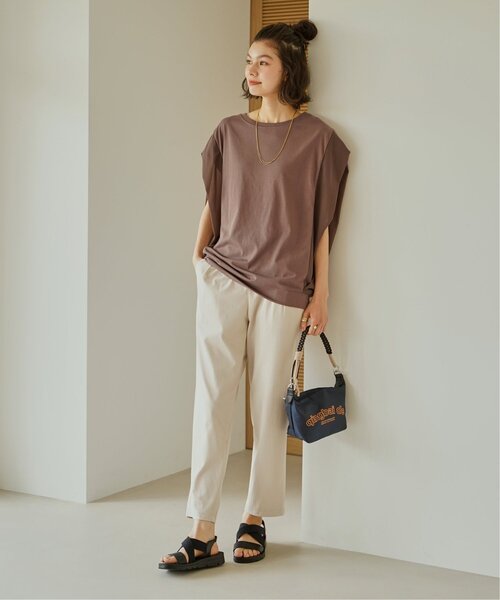 ikka（イッカ）の「【プチプラ1990円（税抜）】冷感袖異素材プルオーバー（Tシャツ/カットソー・レディース・チャコール/ブルー/モカ/オフホワイト・S/M/L）」の10枚目の写真
