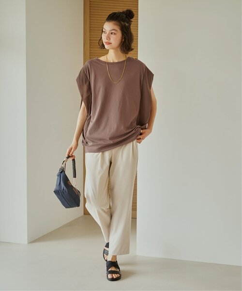 ikka（イッカ）の「【プチプラ1990円（税抜）】冷感袖異素材プルオーバー（Tシャツ/カットソー・レディース・チャコール/ブルー/モカ/オフホワイト・S/M/L）」の12枚目の写真