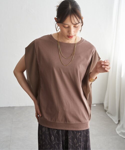 ikka（イッカ）の「【プチプラ1990円（税抜）】冷感袖異素材プルオーバー（Tシャツ/カットソー・レディース・チャコール/ブルー/モカ/オフホワイト・S/M/L）」の17枚目の写真
