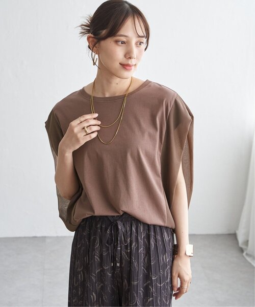 ikka（イッカ）の「【プチプラ1990円（税抜）】冷感袖異素材プルオーバー（Tシャツ/カットソー・レディース・チャコール/ブルー/モカ/オフホワイト・S/M/L）」の18枚目の写真