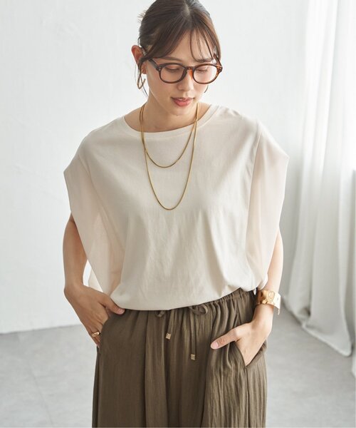 ikka（イッカ）の「【プチプラ1990円（税抜）】冷感袖異素材プルオーバー（Tシャツ/カットソー・レディース・チャコール/ブルー/モカ/オフホワイト・S/M/L）」の20枚目の写真
