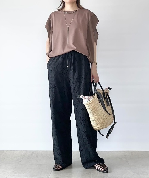 ikka（イッカ）の「【プチプラ1990円（税抜）】冷感袖異素材プルオーバー【お得だ値】（Tシャツ/カットソー・レディース・チャコール/ブルー/モカ/オフホワイト・S/M/L）」の19枚目の写真