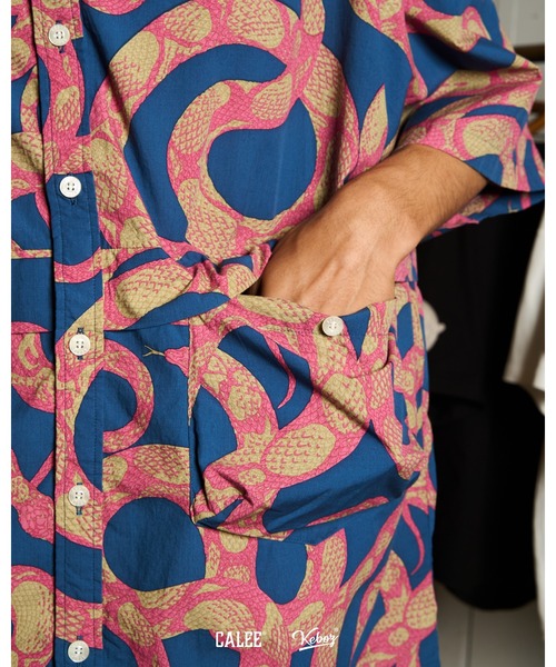 CALEE（キャリー）の「CALEE × KEBOZ BALL SHIRT（シャツ/ブラウス・メンズ・ネイビー/オレンジ・MEDIUM/LARGE/X-LARGE）」の10枚目の写真