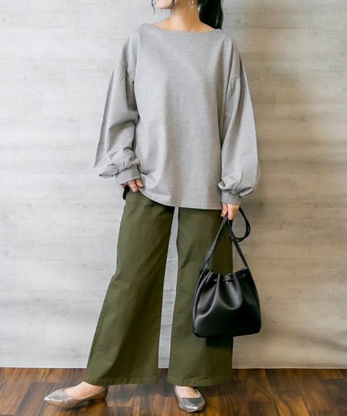 MARAI(マーライ)の「ストレッチツイル ワイドベイカーパンツ(その他パンツ・レディース・ベージュ/ブラック/カーキ/ナチュラル・L/LL/M/4L/3L)」の4枚目の写真