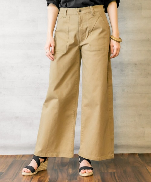 MARAI(マーライ)の「ストレッチツイル ワイドベイカーパンツ(その他パンツ・レディース・ベージュ/ブラック/カーキ/ナチュラル・L/LL/M/4L/3L)」の14枚目の写真