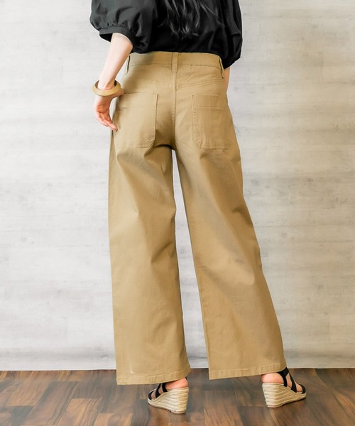 MARAI(マーライ)の「ストレッチツイル ワイドベイカーパンツ(その他パンツ・レディース・ベージュ/ブラック/カーキ/ナチュラル・L/LL/M/4L/3L)」の12枚目の写真