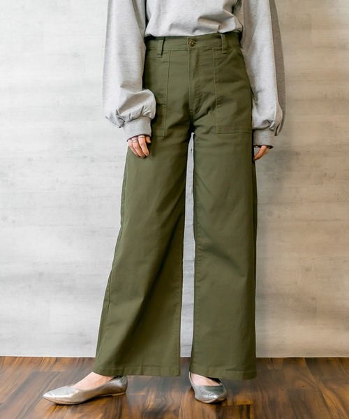 MARAI(マーライ)の「ストレッチツイル ワイドベイカーパンツ(その他パンツ・レディース・ベージュ/ブラック/カーキ/ナチュラル・L/LL/M/4L/3L)」の8枚目の写真