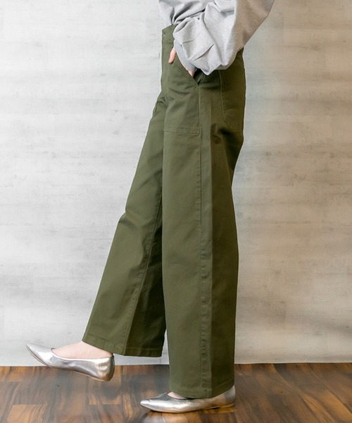 MARAI(マーライ)の「ストレッチツイル ワイドベイカーパンツ(その他パンツ・レディース・ベージュ/ブラック/カーキ/ナチュラル・L/LL/M/4L/3L)」の7枚目の写真