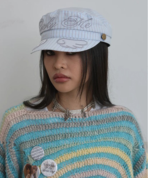 L.H.P(エルエイチピー)の「HOLECO/ホレコ/HOLECO Breton wing cap(キャップ・レディース・ブルー・F)」の4枚目の写真