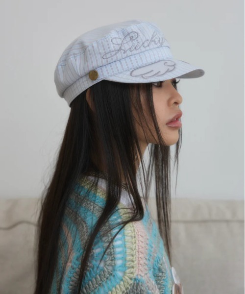 L.H.P(エルエイチピー)の「HOLECO/ホレコ/HOLECO Breton wing cap(キャップ・レディース・ブルー・F)」の6枚目の写真