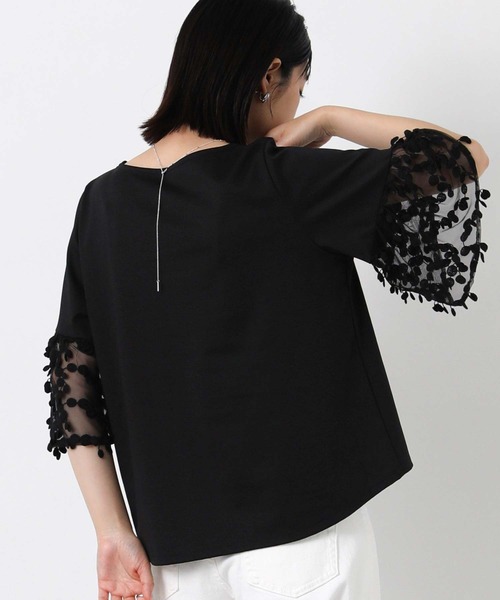 Gready Brilliant(グレディブリリアン)の「異素材ドットチュール7分袖(Tシャツ/カットソー・レディース・オフホワイト/ブラック・38)」の17枚目の写真