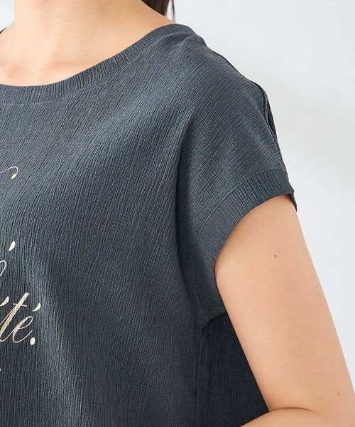 a.v.v(アーヴェヴェ)の「楊柳プリントTシャツ(Tシャツ/カットソー・レディース・チャコールグレー/アイボリー・38/36/40)」の16枚目の写真