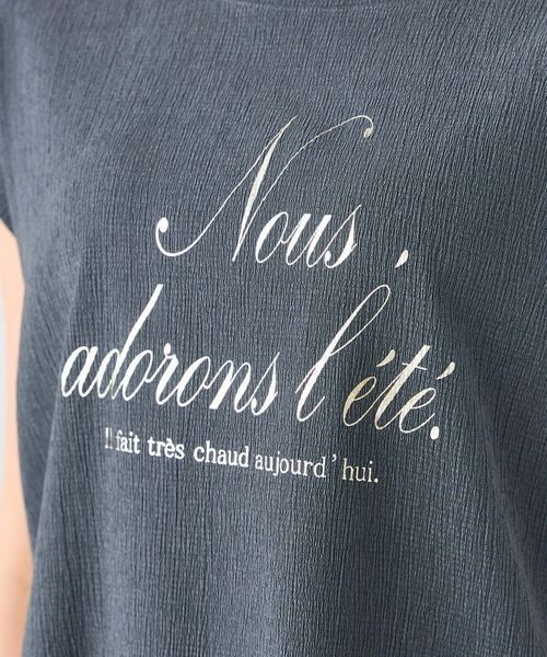 a.v.v(アーヴェヴェ)の「楊柳プリントTシャツ(Tシャツ/カットソー・レディース・チャコールグレー/アイボリー・38/36/40)」の17枚目の写真