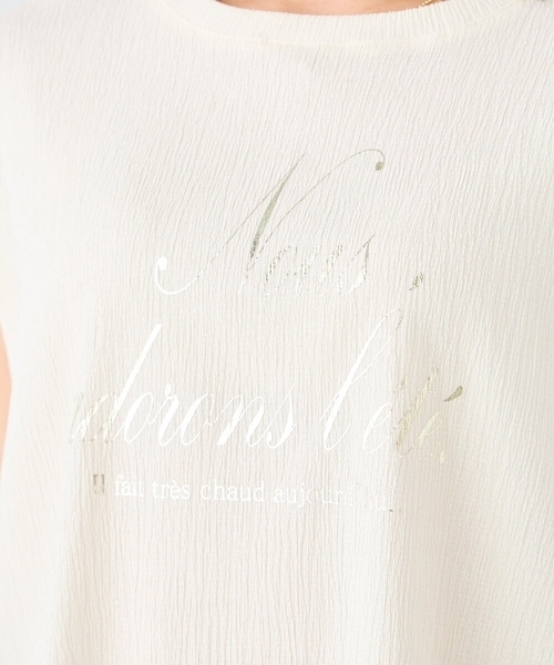a.v.v(アーヴェヴェ)の「楊柳プリントTシャツ(Tシャツ/カットソー・レディース・チャコールグレー/アイボリー・38/36/40)」の19枚目の写真