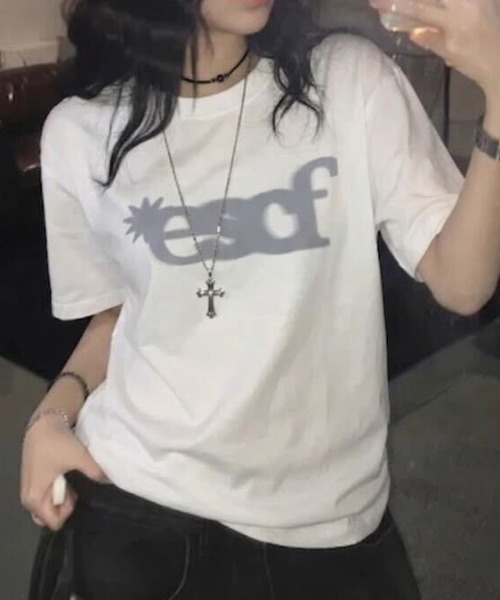 SHEPP(シープ)の「アソートマルチロゴプリント半袖Tシャツ(Tシャツ/カットソー・レディース・ホワイト系/グレー/ホワイト/ブラック・M/S)」の3枚目の写真