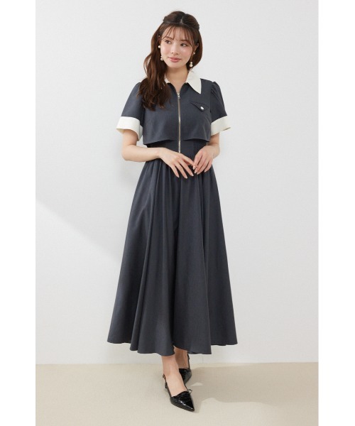 rienda(リエンダ)の「【再入荷】バストディティールフレアワンピース 夏服(ワンピース・レディース・ブラック/グレー/ライトイエロー・SMALL/MEDIUM)」の5枚目の写真