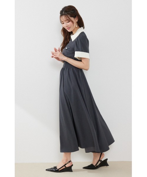 rienda(リエンダ)の「【再入荷】バストディティールフレアワンピース 夏服(ワンピース・レディース・ブラック/グレー/ライトイエロー・SMALL/MEDIUM)」の6枚目の写真