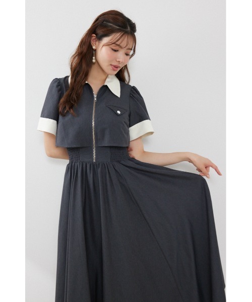 rienda(リエンダ)の「【再入荷】バストディティールフレアワンピース 夏服(ワンピース・レディース・ブラック/グレー/ライトイエロー・SMALL/MEDIUM)」の7枚目の写真