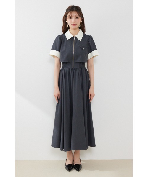 rienda(リエンダ)の「【再入荷】バストディティールフレアワンピース 夏服(ワンピース・レディース・ブラック/グレー/ライトイエロー・SMALL/MEDIUM)」の10枚目の写真