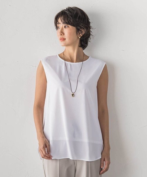 la.f…(ラエフ)の「バックサテンジョーゼットカットソー(Tシャツ/カットソー・レディース・ブラック/ホワイト・9号)」の2枚目の写真