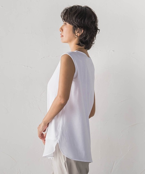 la.f…(ラエフ)の「バックサテンジョーゼットカットソー(Tシャツ/カットソー・レディース・ブラック/ホワイト・9号)」の4枚目の写真