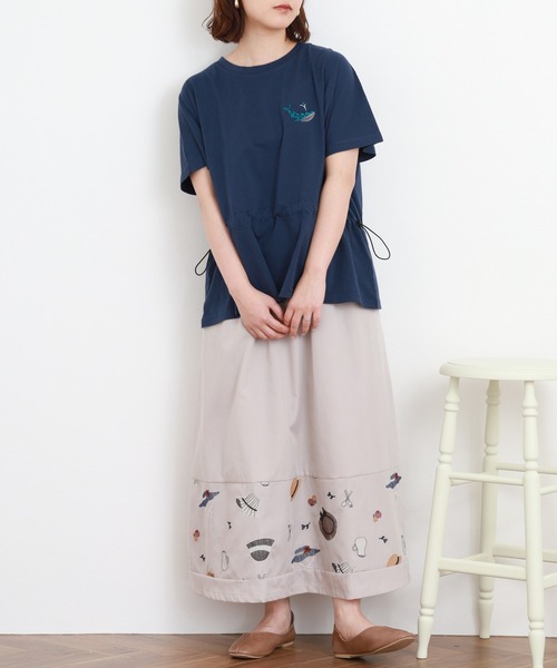 Emago(イマゴ)の「EMAGO いろんな帽子刺繍スカート(スカート・レディース・ベージュ/ネイビー・FREE)」の13枚目の写真