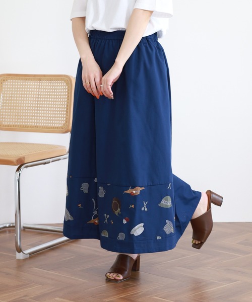 Emago(イマゴ)の「EMAGO いろんな帽子刺繍スカート(スカート・レディース・ベージュ/ネイビー・FREE)」の14枚目の写真