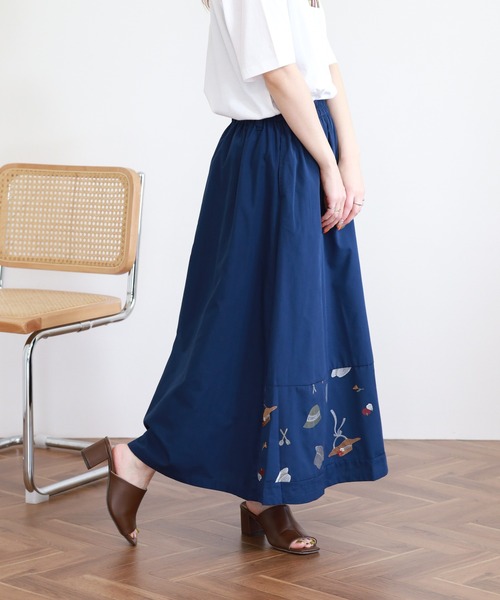 Emago(イマゴ)の「EMAGO いろんな帽子刺繍スカート(スカート・レディース・ベージュ/ネイビー・FREE)」の17枚目の写真
