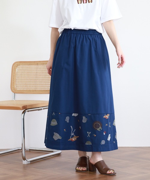 Emago(イマゴ)の「EMAGO いろんな帽子刺繍スカート(スカート・レディース・ベージュ/ネイビー・FREE)」の16枚目の写真