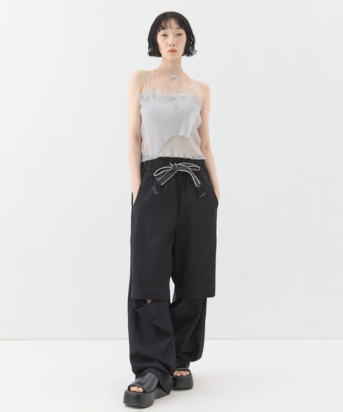 LIVINGTONE(リヴィントーン)の「【LIVINGTONE/リヴィントーン】《STUDIOUS別注》Relaxed open knee/リラックスオープンニーデニム(デニムパンツ・レディース・ブラック/アイボリー・38/36)」の14枚目の写真