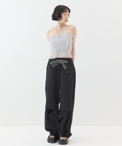 LIVINGTONE(リヴィントーン)の「【LIVINGTONE/リヴィントーン】《STUDIOUS別注》Relaxed open knee/リラックスオープンニーデニム(デニムパンツ・レディース・ブラック/アイボリー・38/36)」の12枚目の写真