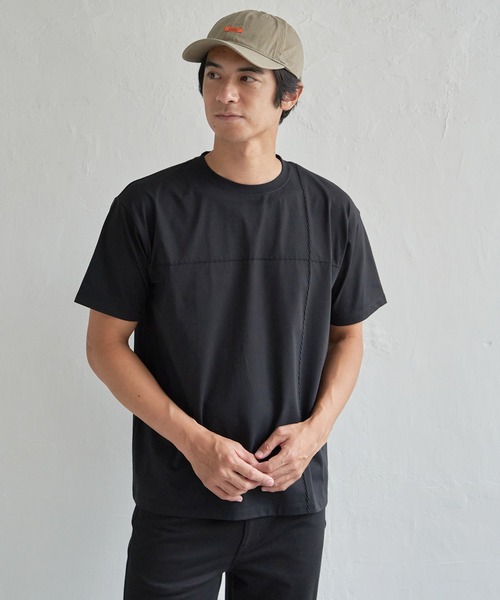 ikka（イッカ）の「【接触冷感】ステッチ刺繍Tシャツ（Tシャツ/カットソー・メンズ・ホワイト/ブラック/ネイビー・M/L/XL/S）」の3枚目の写真