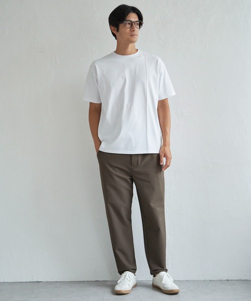 ikka(イッカ)の「【接触冷感】ステッチ刺繍Tシャツ(Tシャツ/カットソー・メンズ・ホワイト/ブラック/ネイビー・M/L/XL/S)」の6枚目の写真